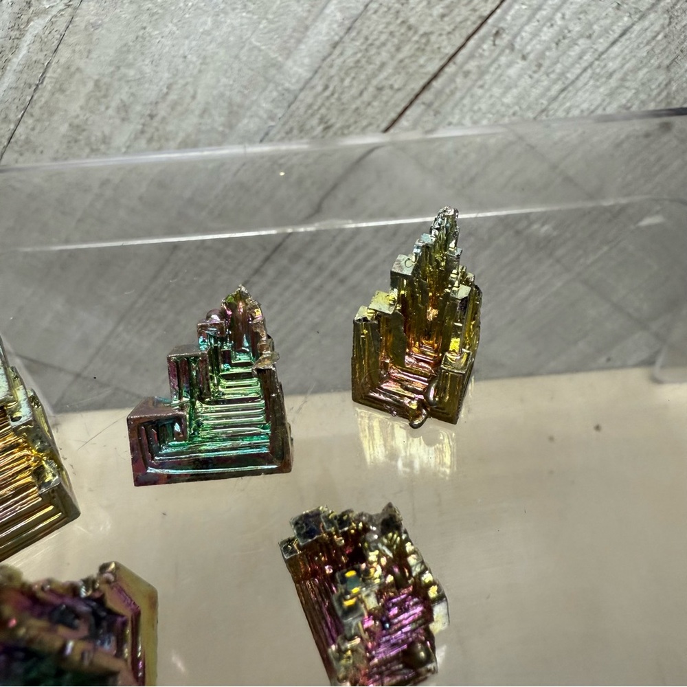 Rainbow Bismuth Crystal Tower Mini Freeforms Specimen Stone Iridescent Mineral - Picture 4 of 9